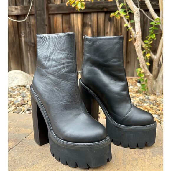Jeffrey Campbell Mulder Platform Black Boot size 7.5 / 38 - Picture 3 of 15